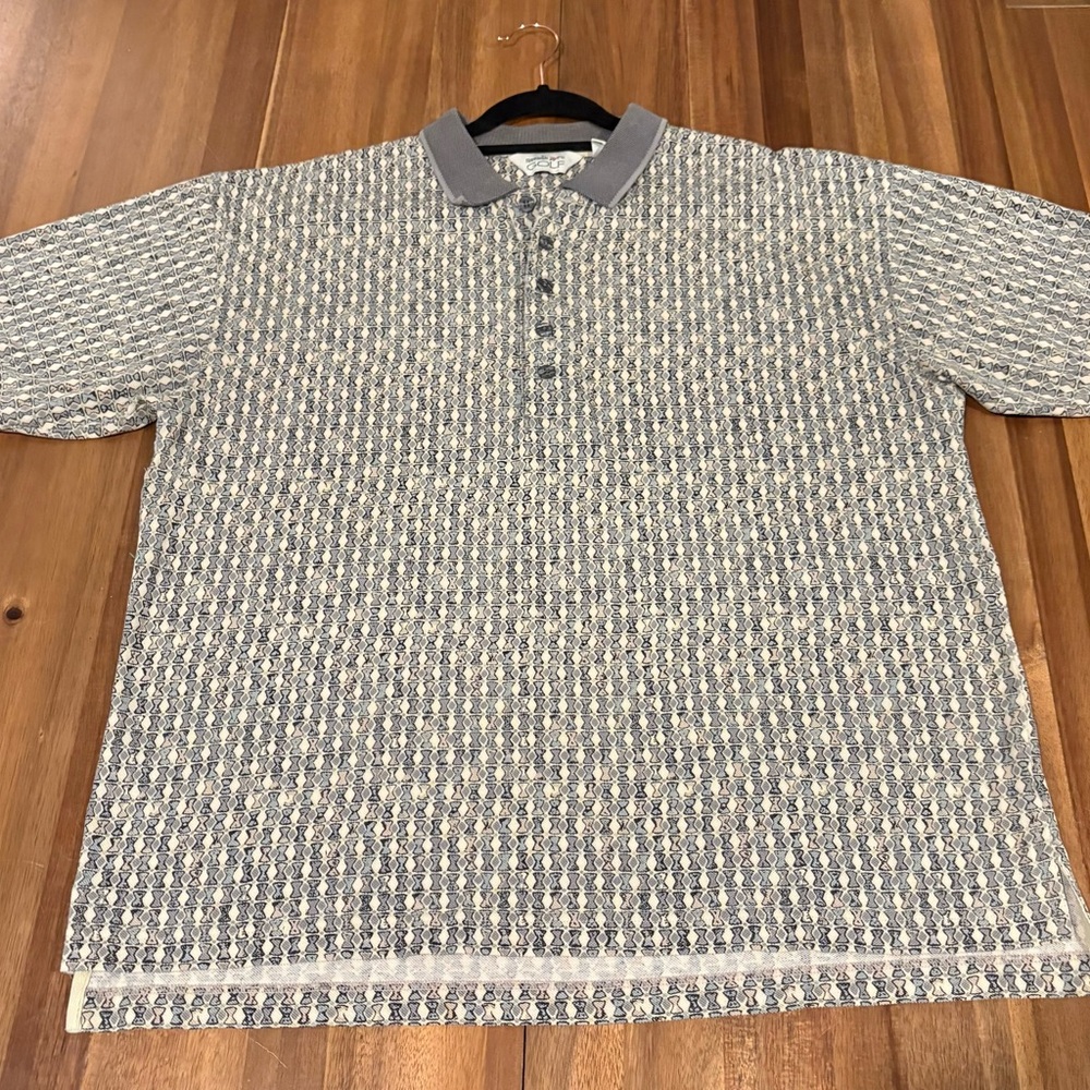 90’s Vintage Reebok Golf Polo Shirt Mens Large Hourglass Pattern